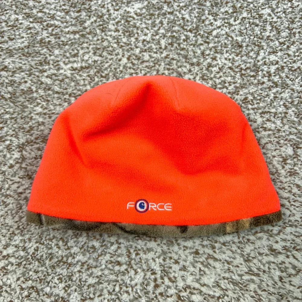 Carhartt Beanie Kids One Size Camo Orange Hunting Reversible Fleece Force Hat